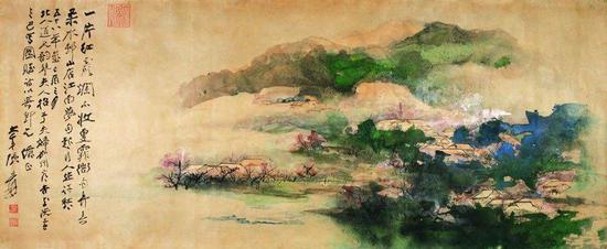 张大千之《杏花春雨图》