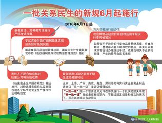 6月1日起，一批新的法律法规将施行