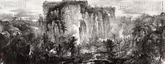 《江南第一峰赋》  366cmx144cm