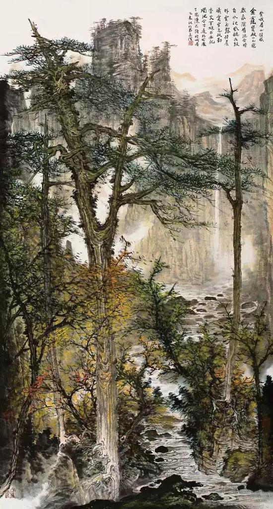 《登峨眉山》  96x178cm