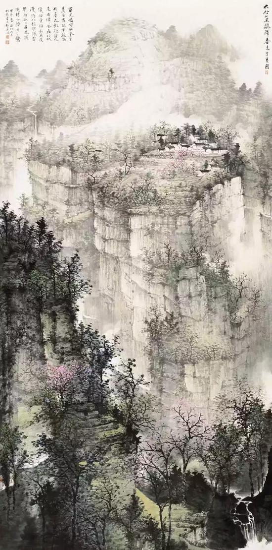 《太行山黑龙潭春》  122cmx244cm