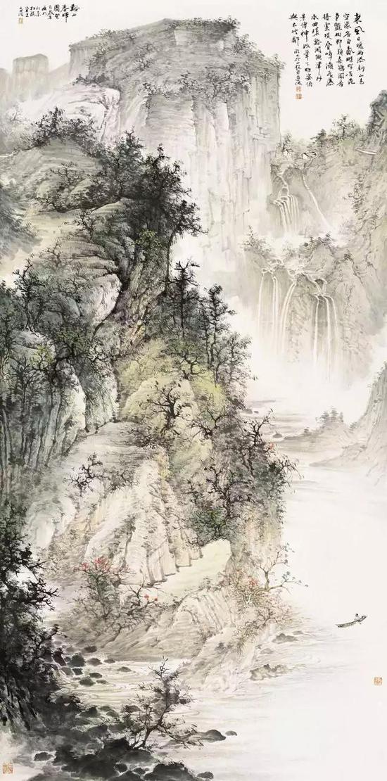 《溪山春晖图》  122x244cm