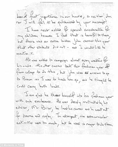 看肯尼迪夫人如何教子?杰奎琳写给布朗大学的信将拍卖