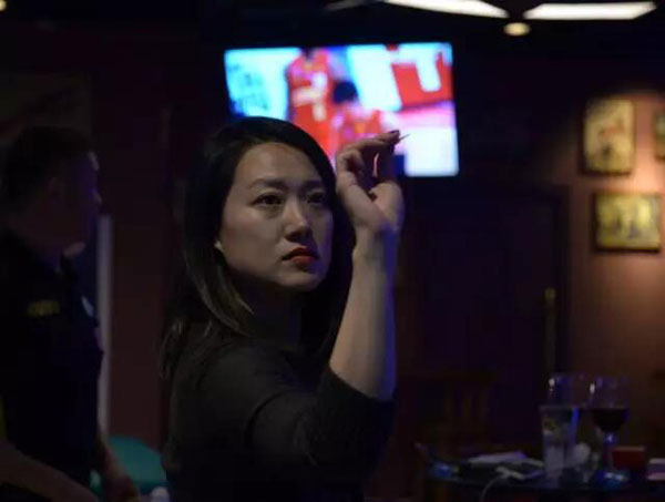 演员董稚在比赛现场