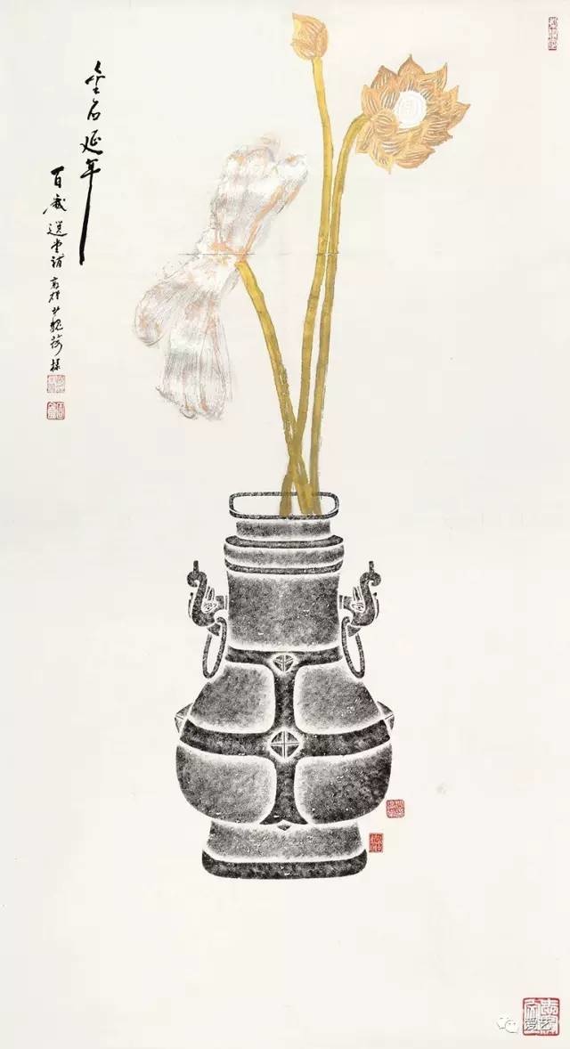 金石延年设色纸本152×84cm2015年