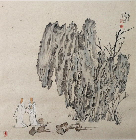 银杏摇落 69x69cm 2017年