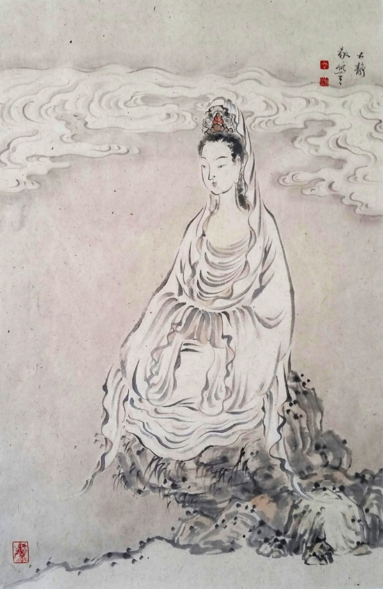 白衣观音 69x46cm 2017年
