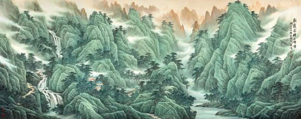 董希源作品《朝霞沐醉千峰秀》