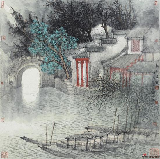 《新市古镇》50cmx50cm2017年