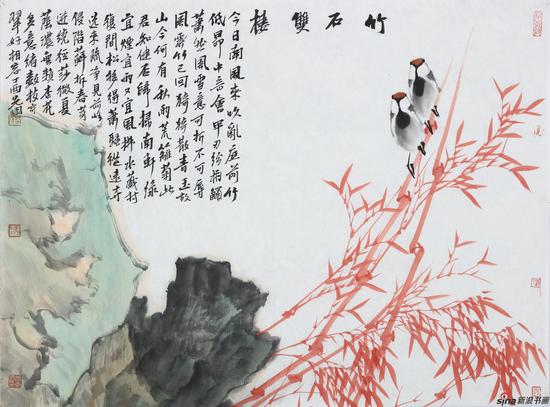 《竹石双棲》68cmx75cm2017年