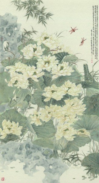 锦云堆（国画）    180×98厘米  2017年   樊磊