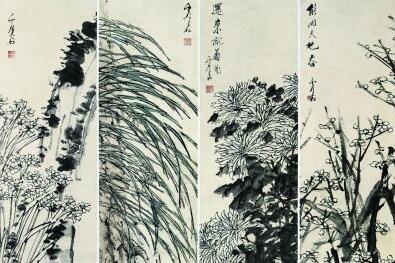 吉祥美好的&ldquo;四君子&rdquo;：虚谷《四季花卉》品析