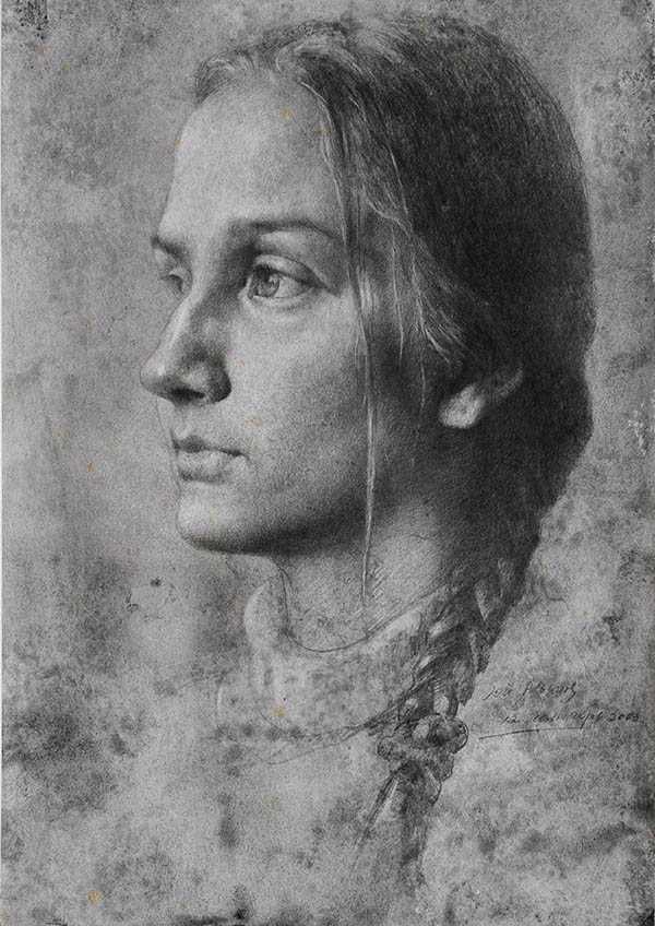 俄罗斯姑娘嘎佳 (素描)  2003 年