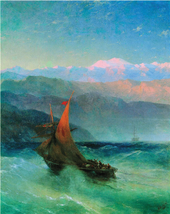 伊凡·康斯坦丁诺维奇·艾瓦佐夫斯基 怒海之帆 294×233cm 油画 1882年(俄罗斯彼得霍夫国家博物馆馆藏文物特展作品)