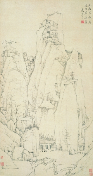 九谿峰壑图轴（国画） 清 弘仁 上海博物馆藏