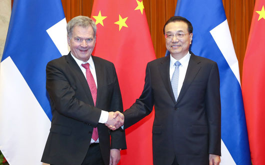 李克强会见芬兰总统尼尼斯托