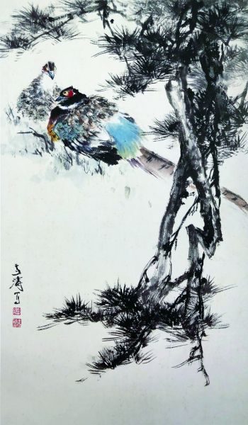 王雪涛《松雉》赏析