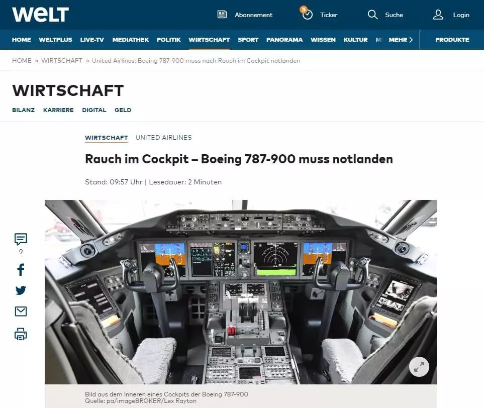 波音又出事！这次是787-900&hellip;