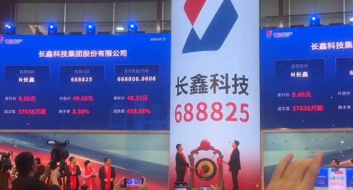 长鑫科技登顶A股市值榜首 存储芯片板块大幅反弹